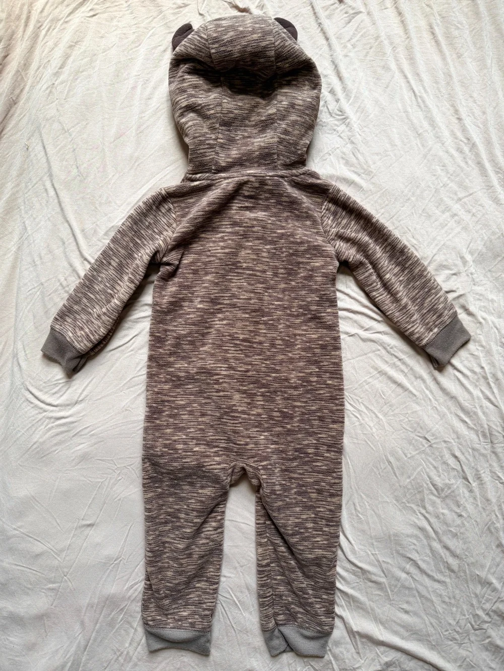 18M🎄 Carter’s Christmas Lights Fleece Reindeer Hooded One Piece Brown Jumpsuit